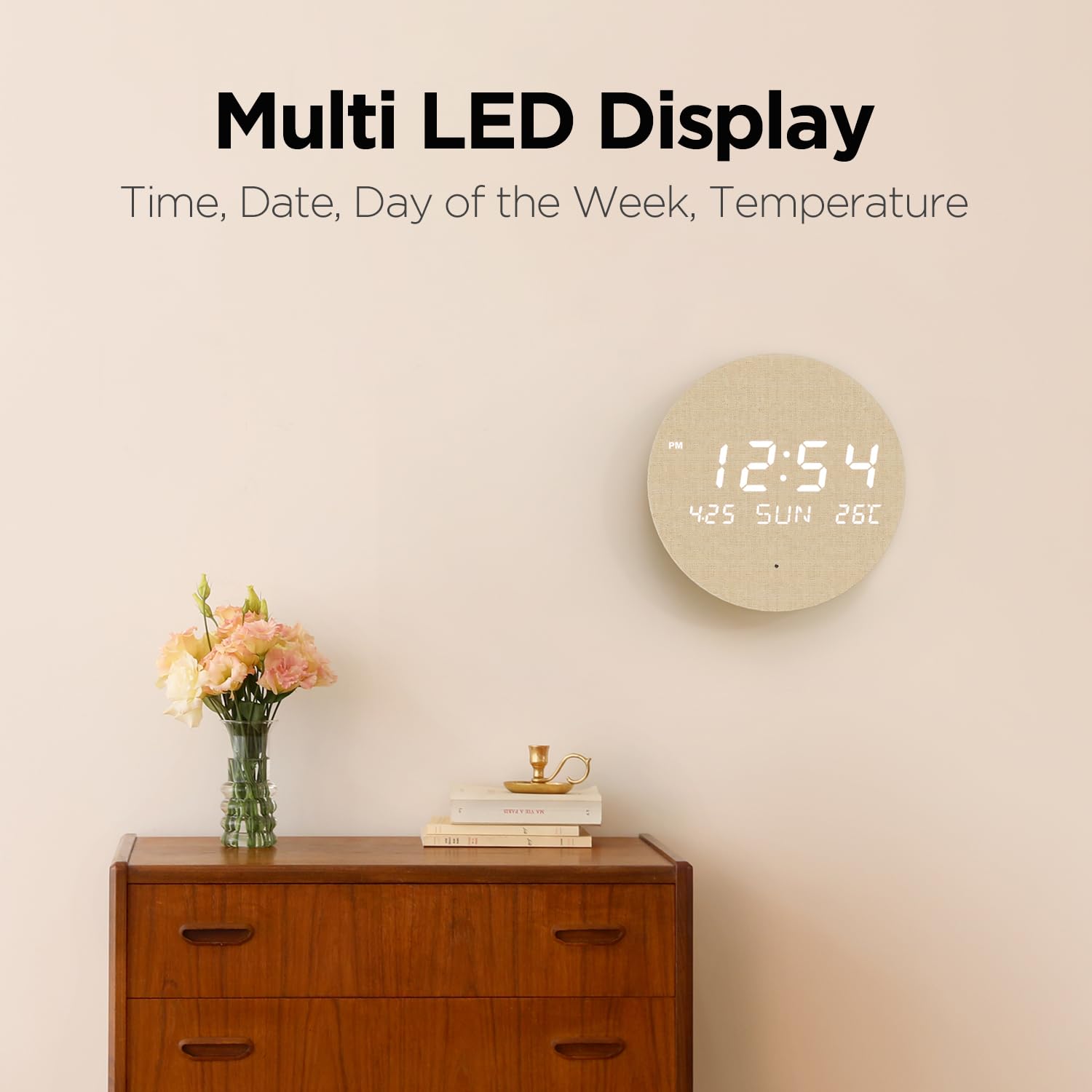 Amazon.co.jp: mooas ウッドムーン コードレス デジタル LED 壁掛け
