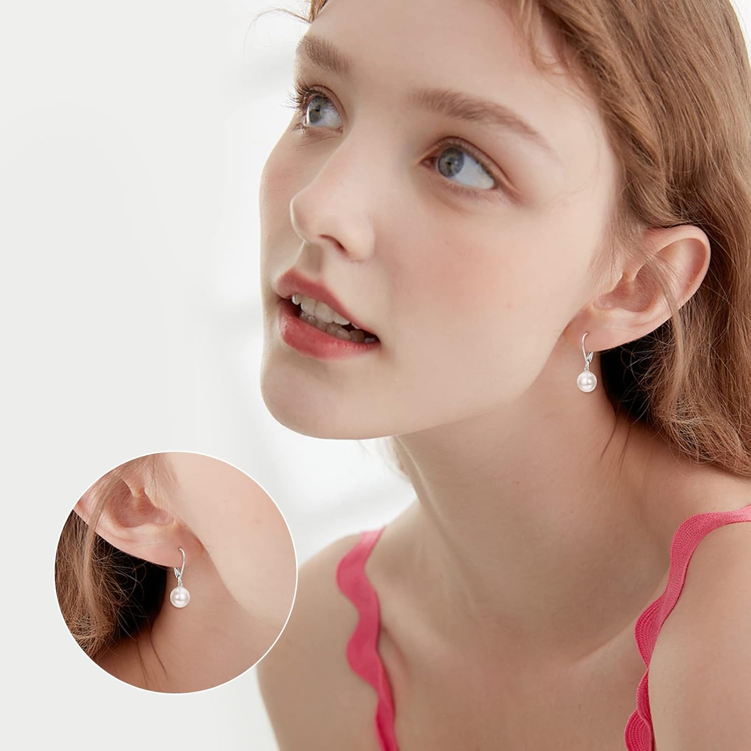 KECHO Real Gold Freshwater Pearl Drop Leverback Earrings for women Bridesmaid Gifts for Her - Image 6