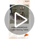 Image of DRIFTINGWOOD Izabel Dining Table 6 Seater | Six Seater Dinning Table with 6 Chairs for Home with Grey Cushions | Rosewood, Honey Finish, Self Assembly(DIY)