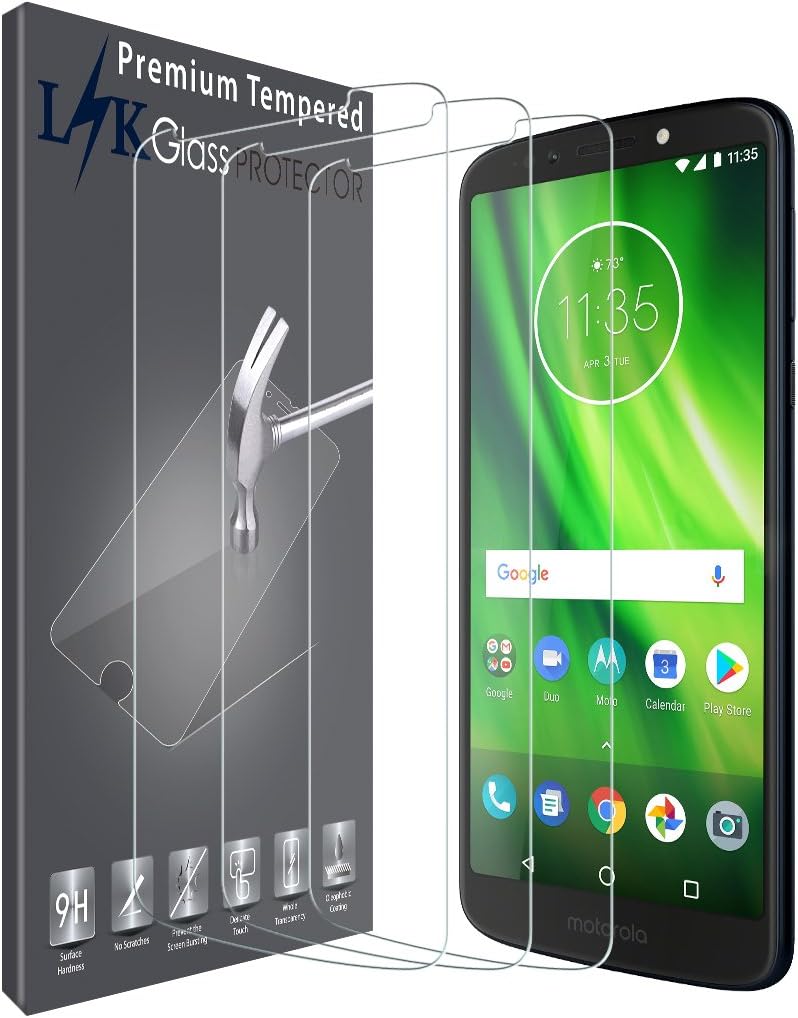 LK [3 Pack] Screen Protector for Moto G6 Play Tempered Glass Case Friendly, 9H Hardness HD Clear, Bubble Free [Not fit for Moto G6]
