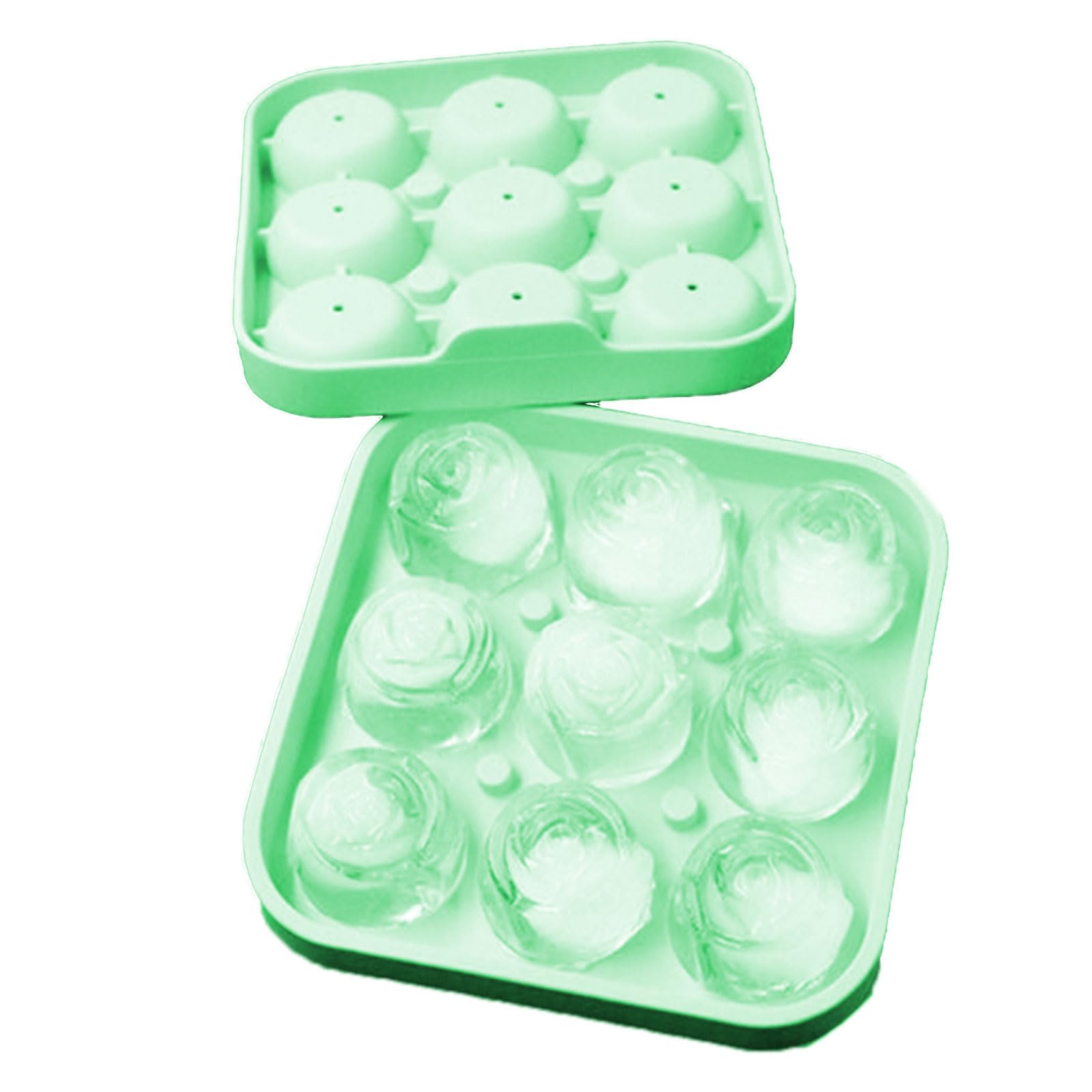 APGLSXY Rose Flower Shape Ice Tray Food Grade Silicone Ice Maker Mold Maker for Cocktails, Whiskeys, Soups Trays for Freezers Easily Release