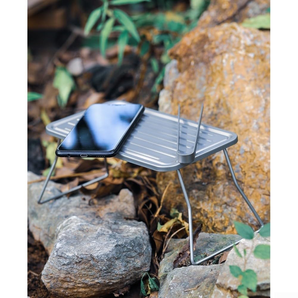 Parrilla plegable portátil para camping y senderismo, acero inoxidable ligero, ideal para cocinar al aire libre y aventuras a la parrilla