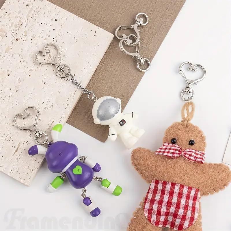 50Pcs Heart-Shaped Swivel Snap Hooks, Metal Spring Snap Keychains Heart Clips Trigger Keychain Hook Lobster Clasps Bulk for Lanyard Hanging Jewelry Making Charms DIY Crafts Supplies Silver - Image 6