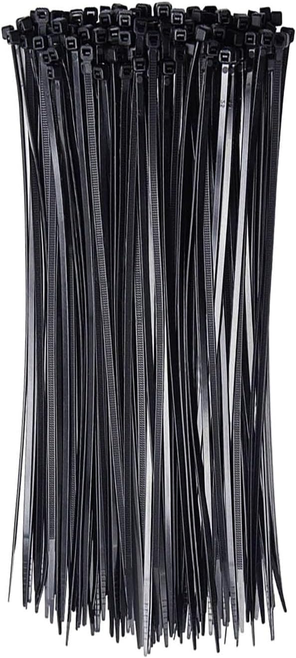 Zip Ties 8 inch (100 Pack), 40lbs Tensile Strength, Black Cable Ties, Wire Ties for indoor and outdoor use