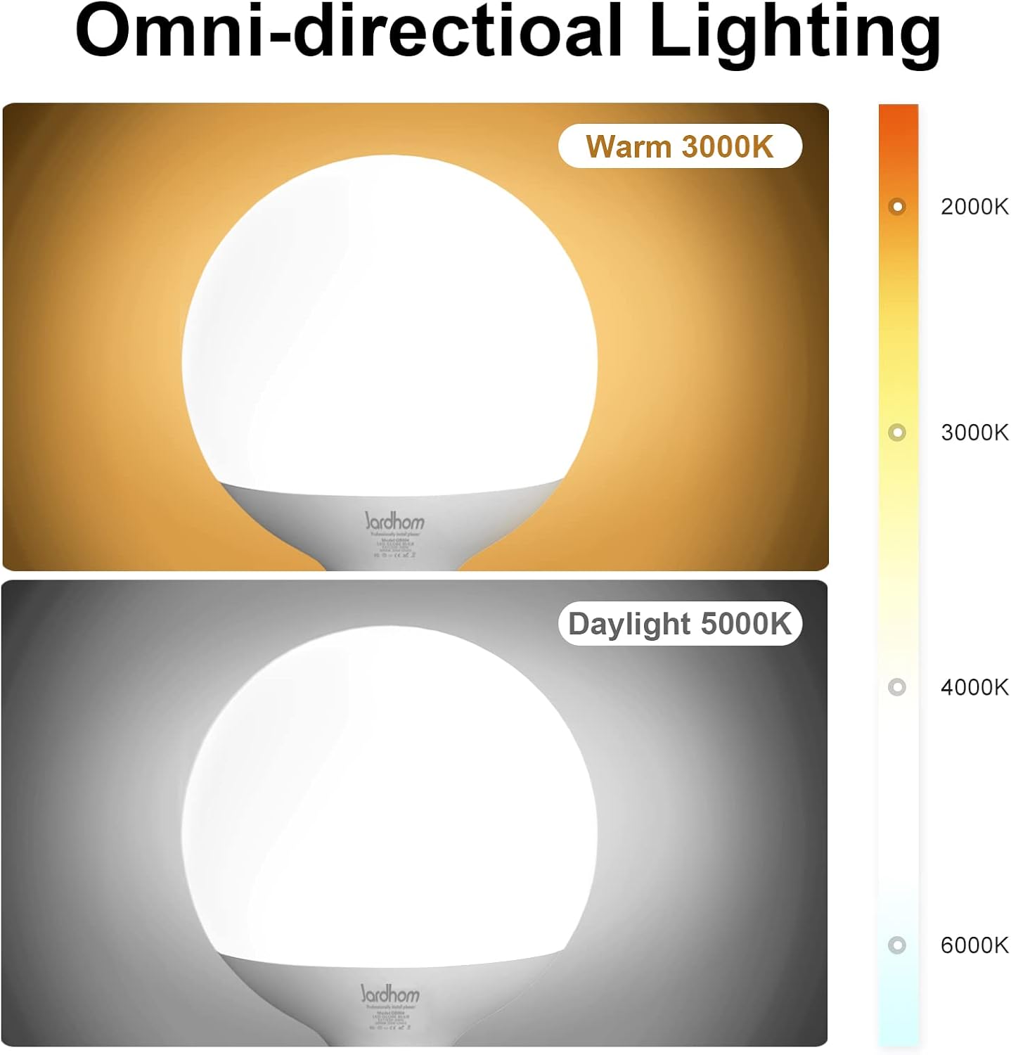 Led Light Bulb, G120 Globe Light Bulbs, 18WLight Bulbs 3000k Daylight Dimmable Bulb, E26 BaseLarge Lamp,1800 Lumen, for Decoration Lighting