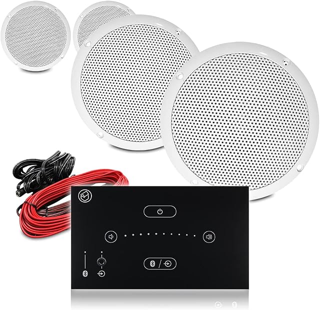 Bluetooth Ceiling Speaker System Wireless Amp HiFi Kitchen Bathroom Music System