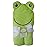 Luvable Friends Unisex Baby Cotton Animal Face Hooded Towel, Frog, One Size