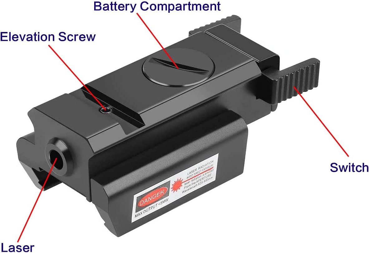 Mrtravell Red Dot Laser Sight 20mm Standard Picatinny Weaver Rail Mount for Pistol Handgun Gun Rifle with Two Sets of Batteries : Sports & Outdoors