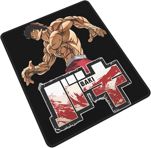 Miniatura 2 de Alfombrilla de mouse de anime Baki The Grappler Baki Hanma, base de goma antideslizante con borde cosido, alfombrilla de mouse para computadora, 7.9