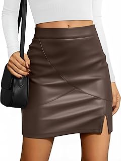 Leather Skirt Pencil Skirts for Women Trendy Fall 2026 Going Out Outfits...