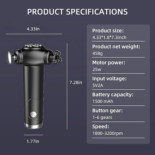 Miniatura 6 de Masajeador de terapia de liberación rápida 2025 - Pistola de masaje de tejido profundo de mano, cuentas giratorias de 360, masajeador muscular