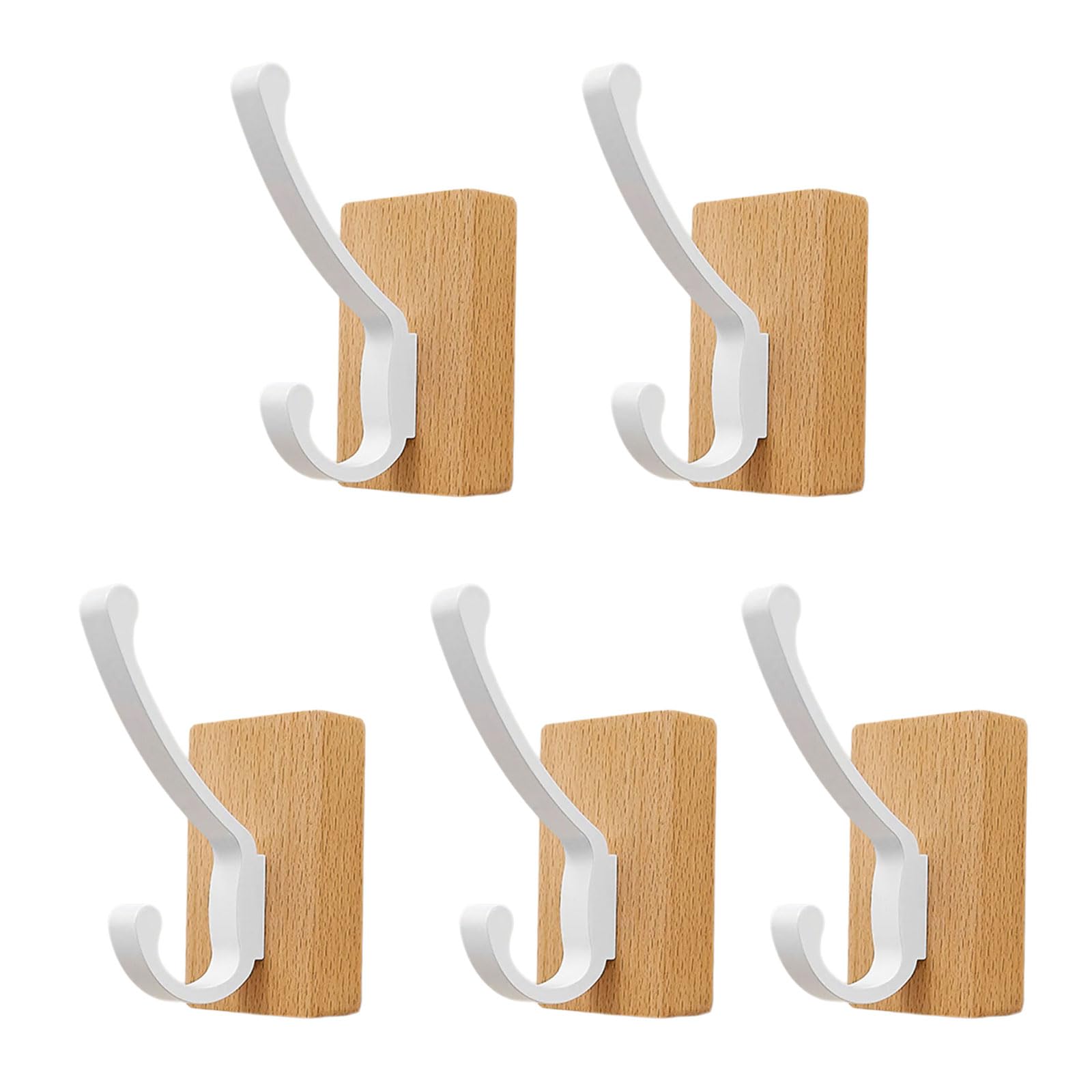 alloneslife Compact Walnuts Wood Adhesive Hook for Small Bathrooms Drillless Installation on Door Back Saves Space Organizes Items Adhesive Drillless