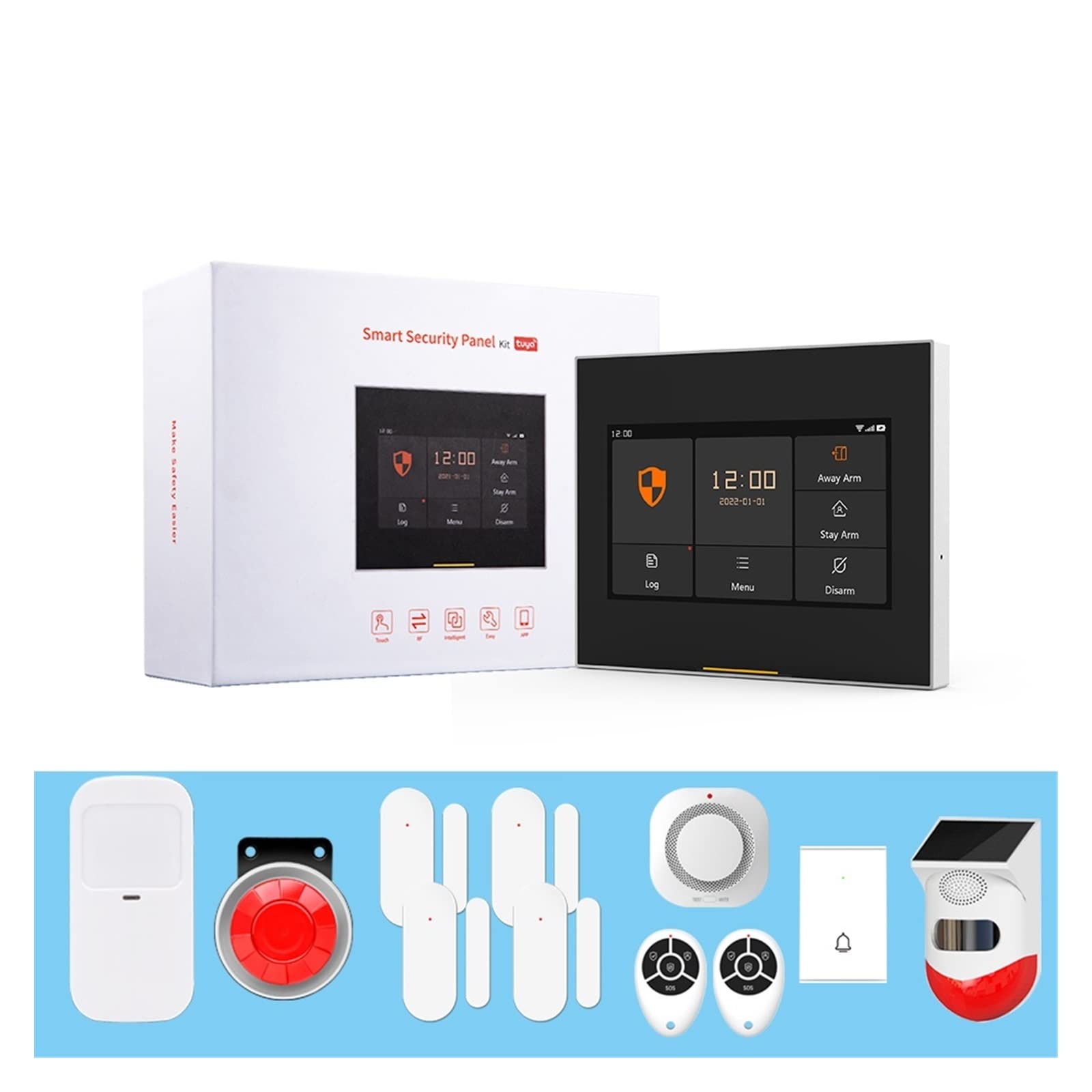 WiFi HD Smart Sistema de Alarma de Seguridad for el hogar Kit inalámbrico IR Control Remoto del Detector de la Puerta del Sensor de la Puerta de Alarma de la Alarma(Set C)
