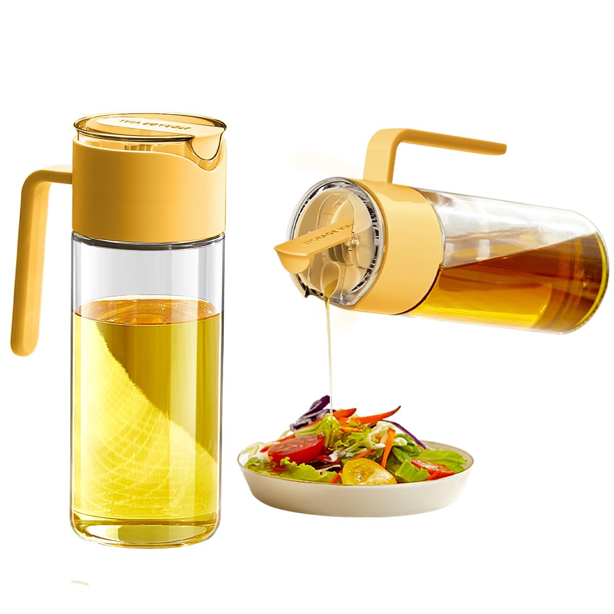 RYM Essentials Oliera In Vetro 500ml Anti Goccia Con Ugello In Silicone - Design Smontabile Per Facile Pulizia, Verde