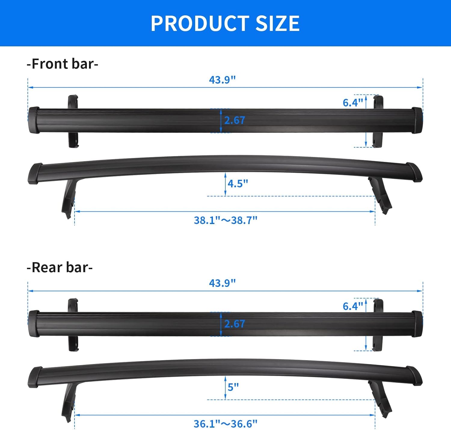 KINGGERI Cross Bars Roof Rack Compatible with Chevy Chevrolet Trailblazer 2021-2026 L LT ACTIV RS, 220lbs Heavy Duty Aluminum Roof Rails Crossbars Cargo Carrier Rooftop SUV Accessories