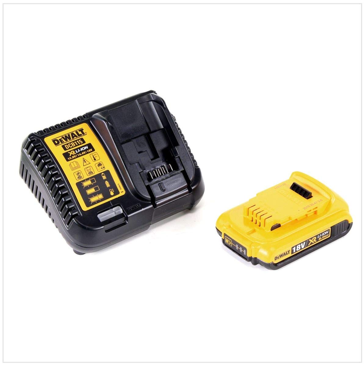 DeWalt DCG 405 D1 akumulatorowa szlifierka kątowa 18 V 125 mm bezszczotkowa + 1 x akumulator 2,0 Ah + ładowarka + TSTAK