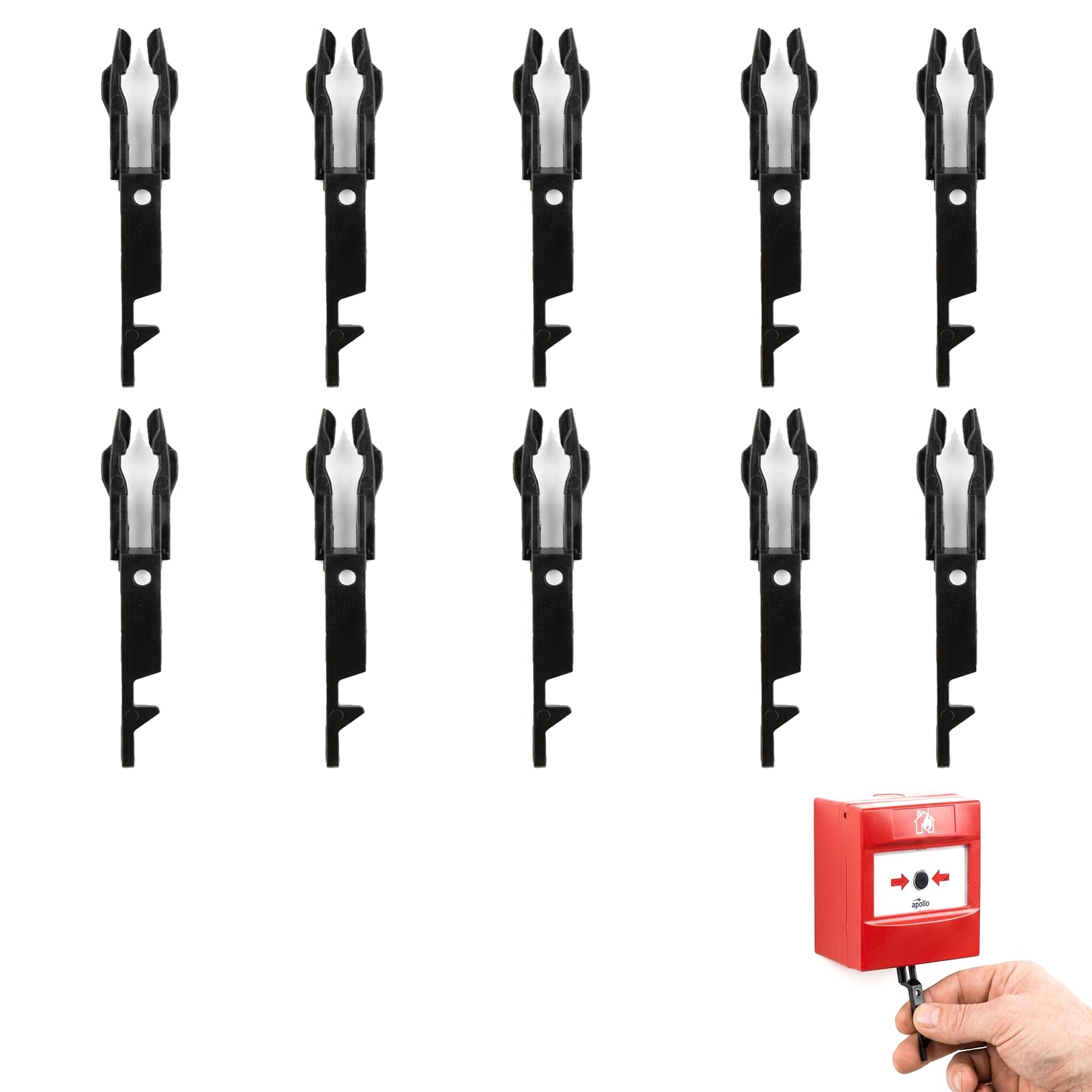 DAQUN 10 Pcs Black Call Point Test Key, Universal Call Point Test Key Compatible with KAC - for Fire Safety Checks and Maintenance