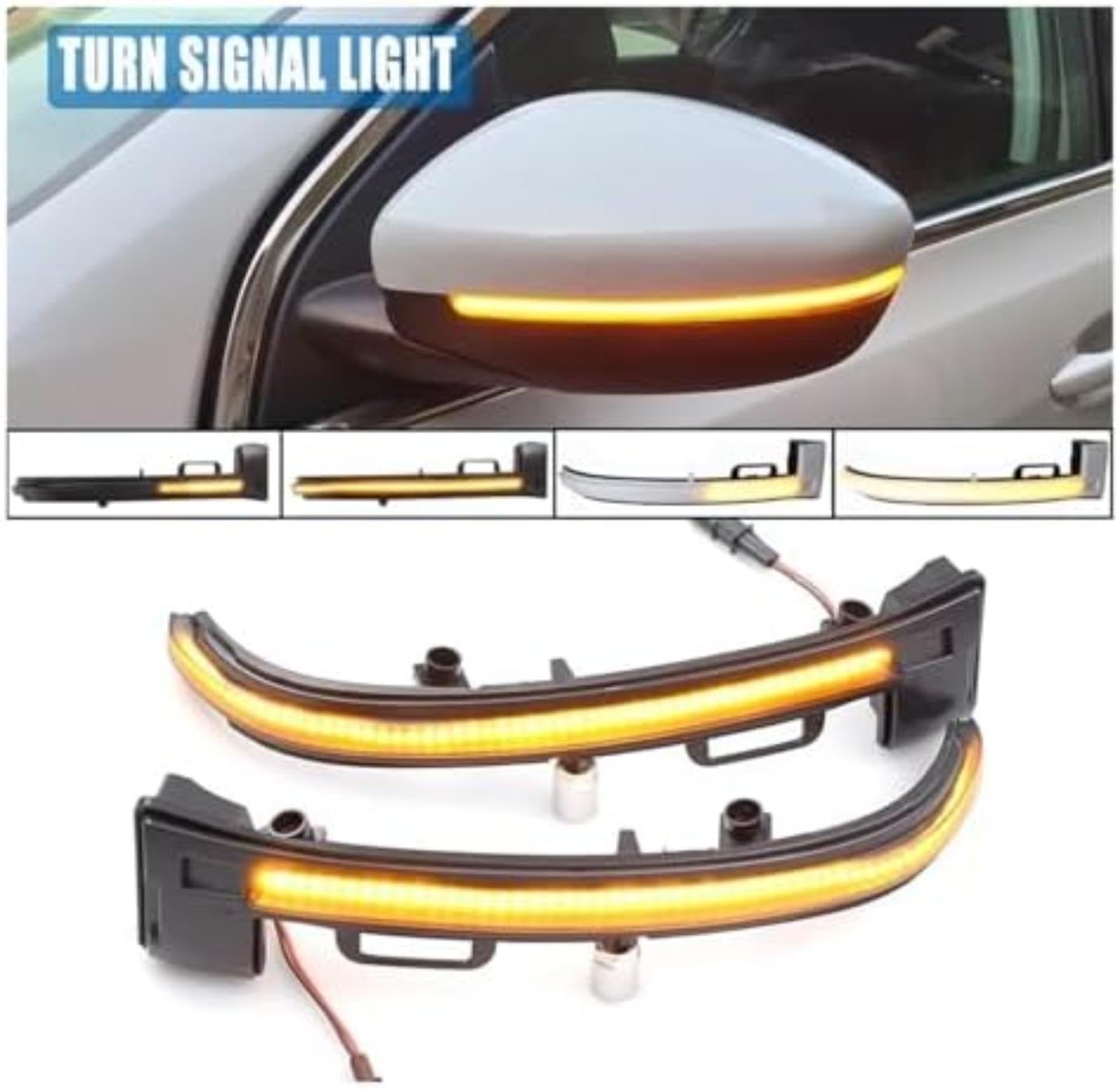 Lampka kontrolna w lusterku bocznym, dla Peugeot 308 T9 Ii 2013-2015-2019 Car Styling 2 szt. Led dynamiczny wzmacniacz kierunkowskazów lampa tylna Kierunkowskaz samochodu (Smoked)