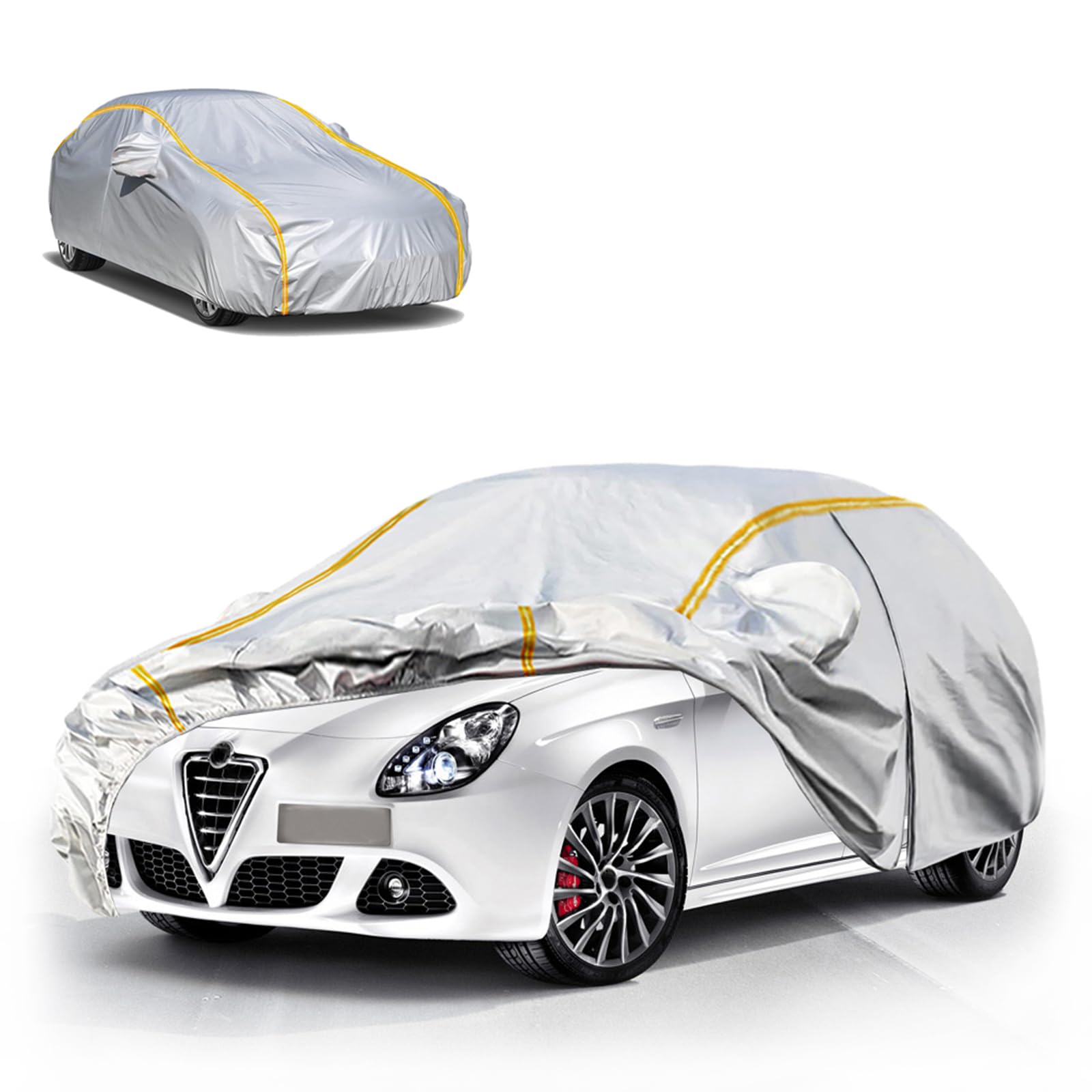 Copertura auto per Alfa Romeo Giulietta(2010-2022) telo copriauto da esterno,Copertura per auto impermeabile antivento antigraffio resistente ai raggi UV