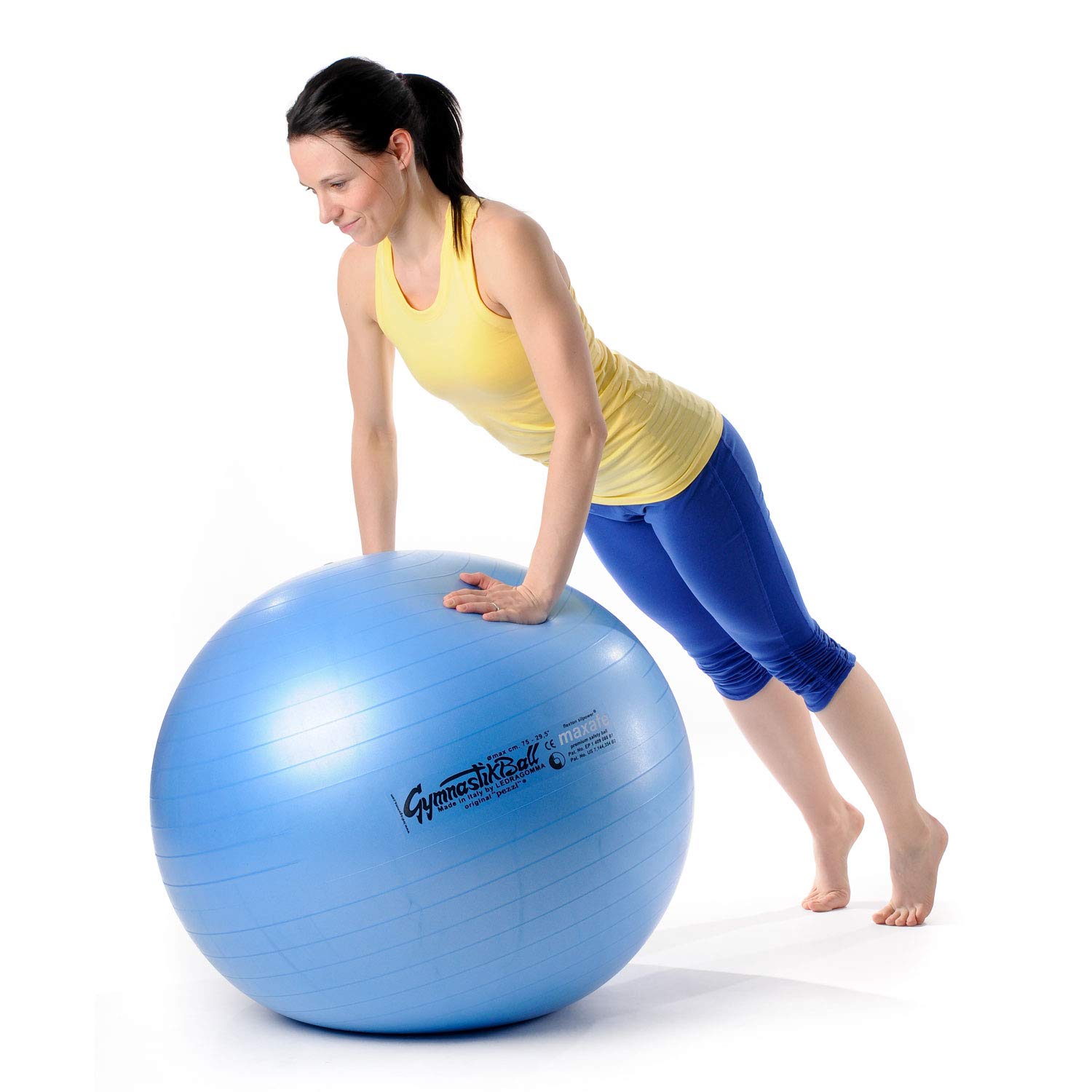 Pezzi - Palla da ginnastica Maxafe, set da seduta Ø 42 cm fino a 75 cm, con ciotola e pompa per palloni fino a 400 kg, per allenamento fitness e riabilitazione
