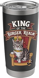 King of the Burger Realm Cat Art Stainless Steel Insulated Tumbler