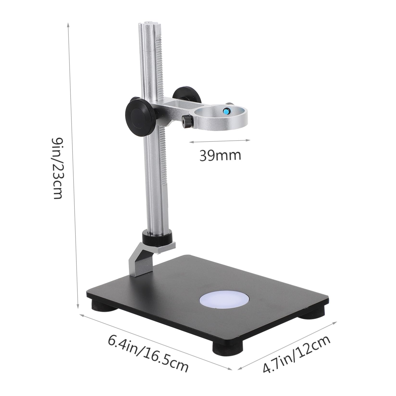 Didiseaon Supporto Microscopio Regolabile con Sollevamento e Sorgente Luminosa Staffa Stabile per Fotocamere Industriali e Microscopi da Tavolo Base Robusta per Uso Professionale e