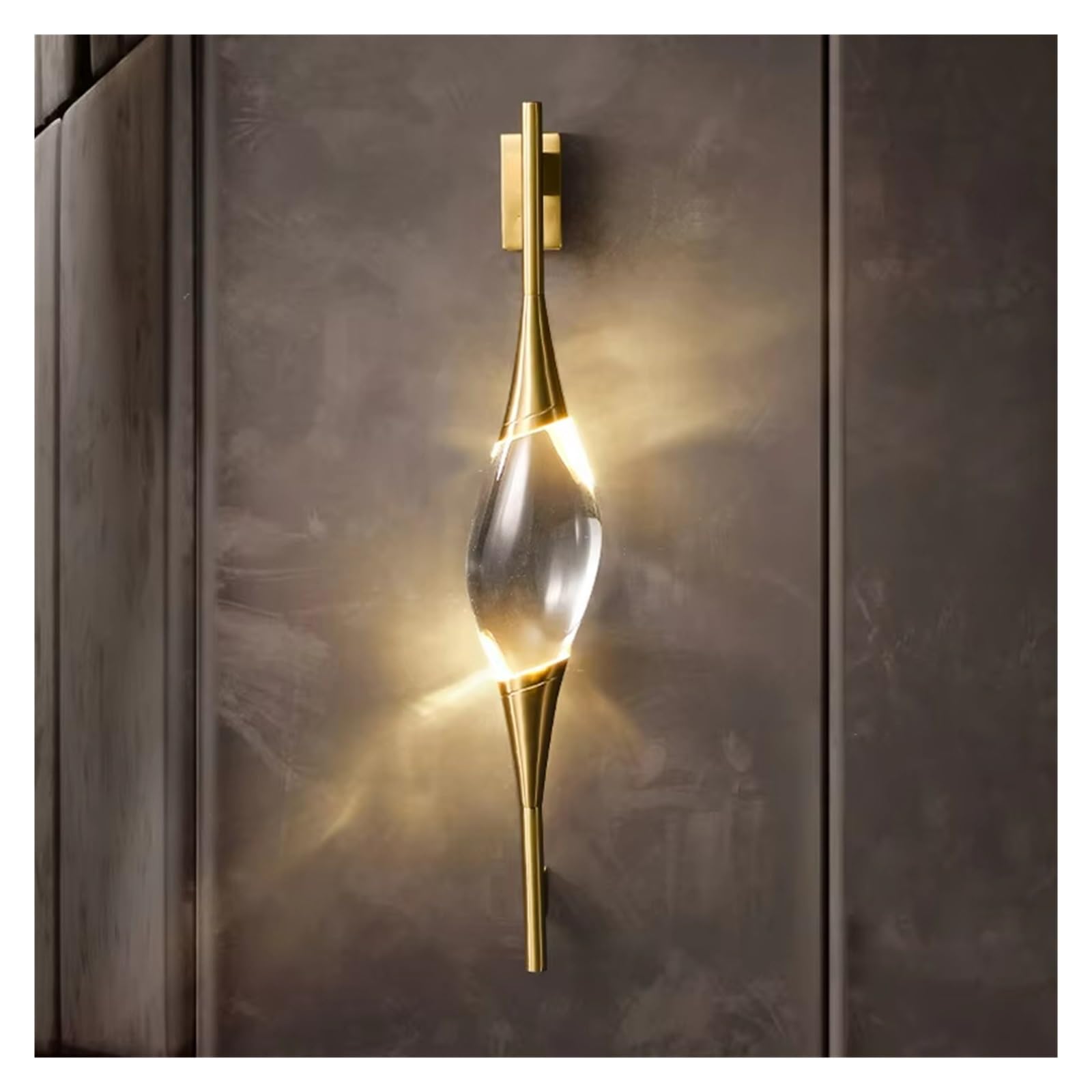 ZTCHSENZT Modern Copper Crystal Wall Lamp Parlor Dining Room Stair Aisle Light,Warm White-10 * 60cm