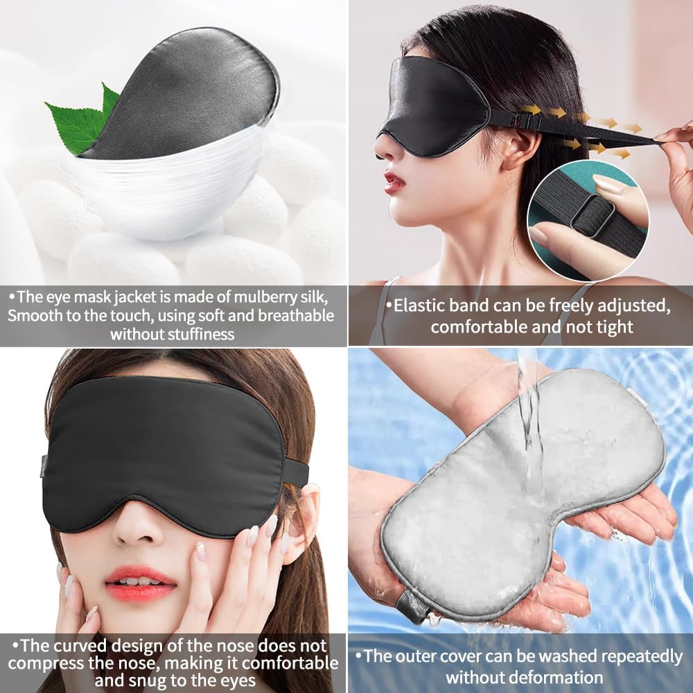 Heated Eye Masks for Dry Eyes, Timer Shutdown Setting, 4-Speed Intelligent Temperature Regulation, Double-Sided Silk Soft and Breathable Fabric,Eye Masks for Puffy Eyes,Dry Eye mask