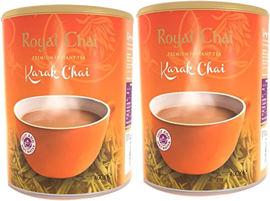 Royal Chai Karak Chai Unsweetened Tub 400g (Pack of 2) Karak Tea