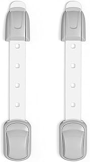Cabinet Locks Baby Proofing - Adjustable Childproof Drawer Latches Child Safety Cabinet Lock Straps with 3M Adhesives No Drill Multi-Purpose Safety Strap for Furniture Kitchen Ovens Toilet Seats(Grey)