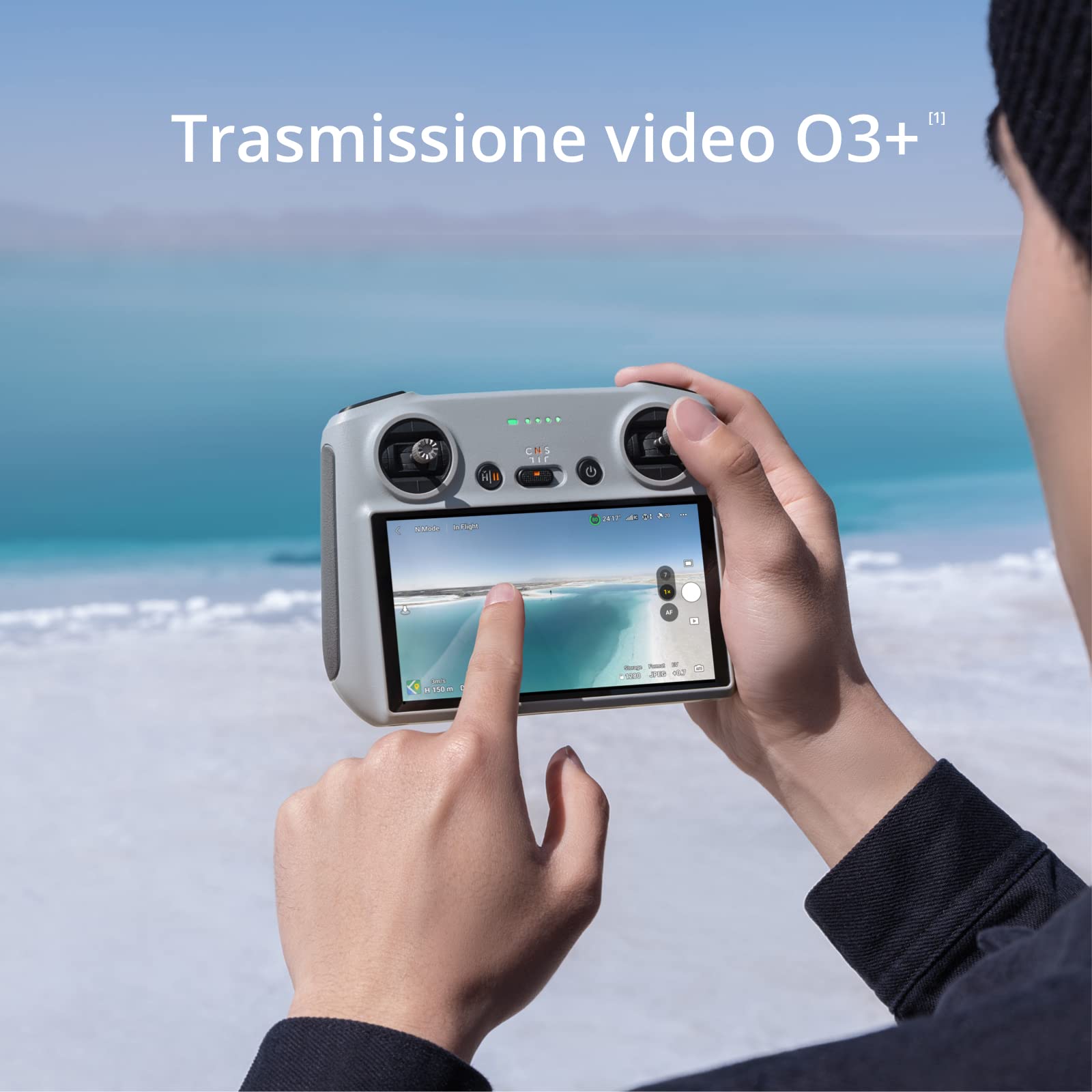 DJI Radiocommande RC pour Dji Mini 3,Mavic 3 et Air 2S | Controller leggero da 390 G, display FHD da 5,5 pollici, durata fino a 4 ore, bastoncini a doppia molla, O3 Plus