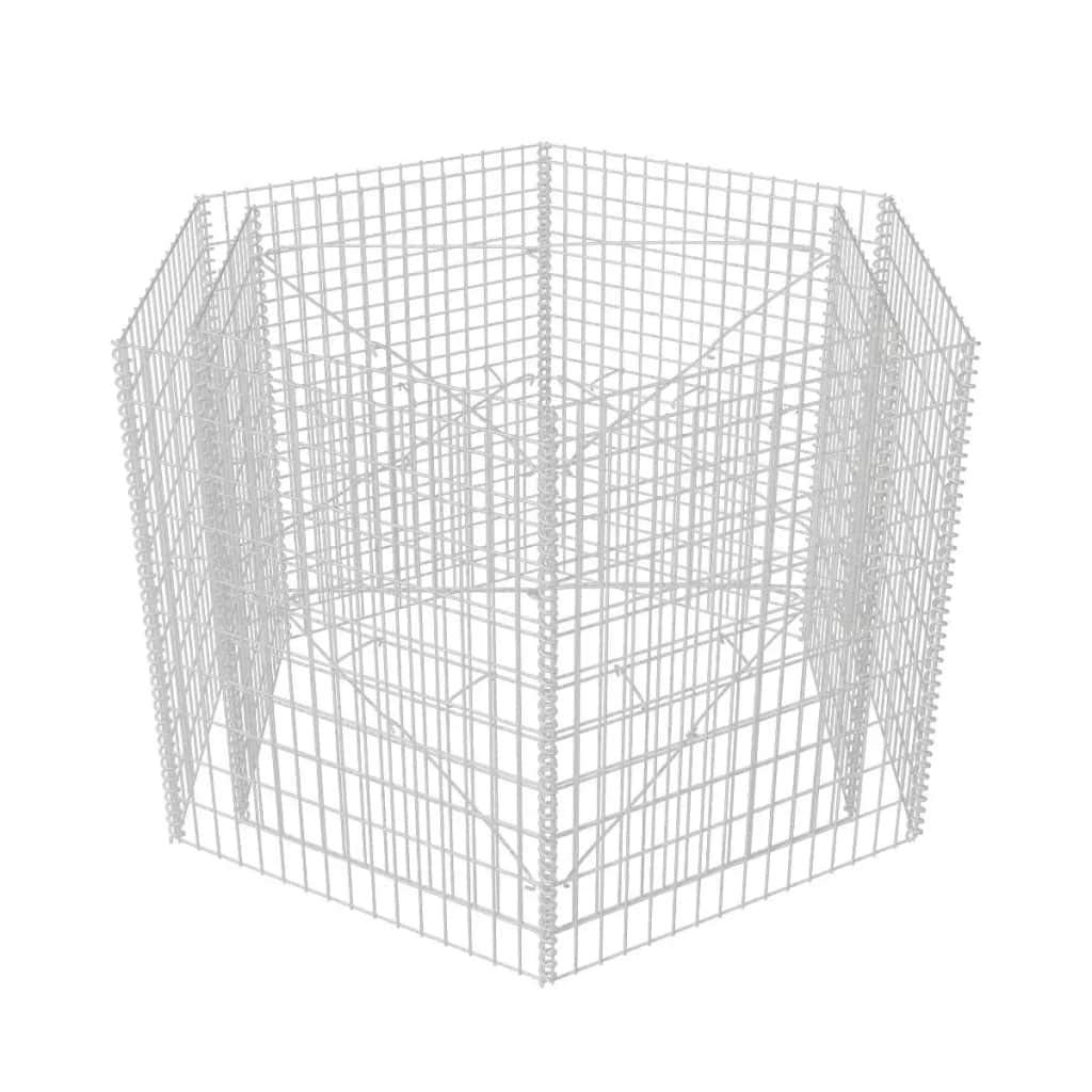 vidaXL Arriate Gaviones Hexagonal 160x140x100 cm Acero Galvanizado