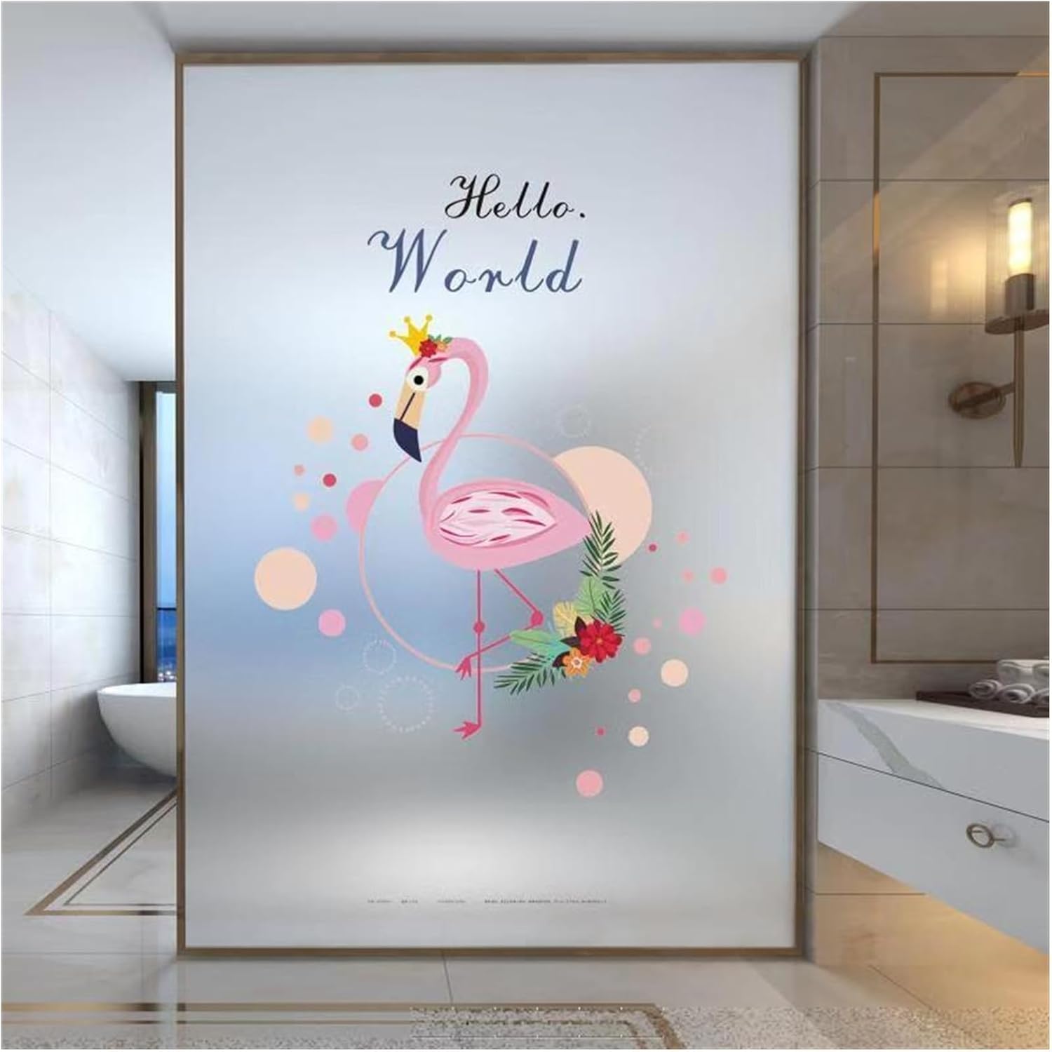 Window Privacy Film Opaque Window Stickers Cartoon Frosted Window Film No Glue Privacy Window Sticker Vinyl Opaque Flex Fusible Transfer Home Decorative Stained Glass Film Glass Window Decals (Color