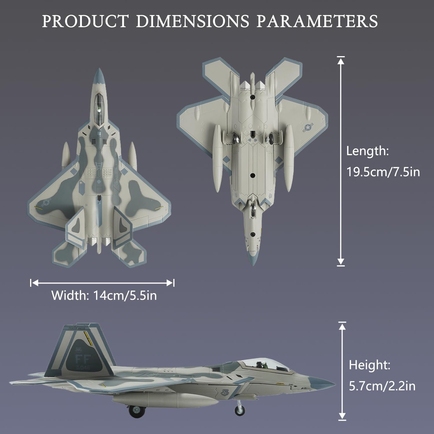 1:100 Scale F-22 Raptor Metal Fighter Jet Model Military Die-cast Aircraft Models for Collection or Gift