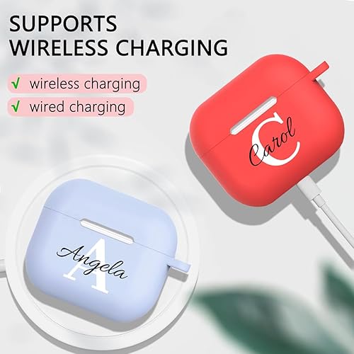 Miniatura 3 de Funda con nombre personalizado para AirPods 4 (2024), texto personalizado para fundas de AirPod de 4 generación, funda protectora de TPU suave con