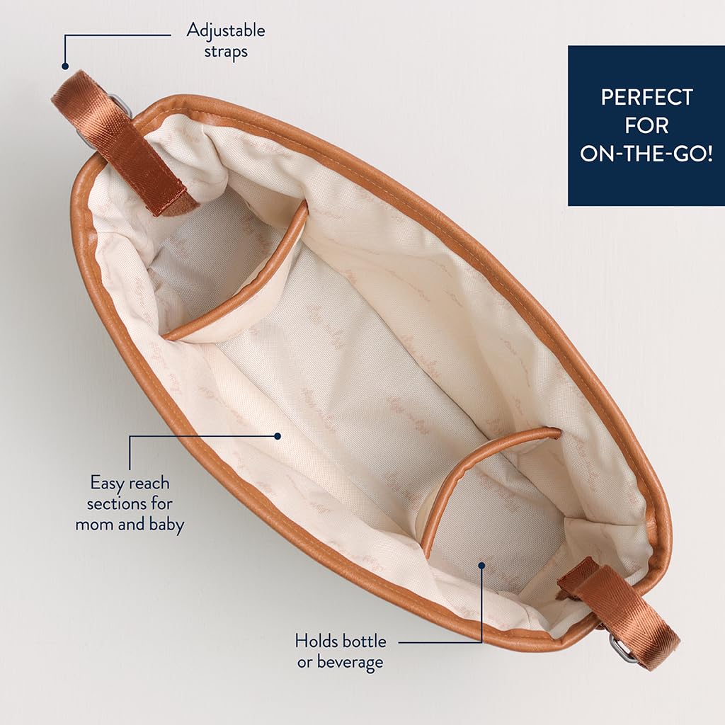 Itzy Ritzy Adjustable Stroller Caddy and Organizer Bag Featuring Front Zippered Pocket, 2 Built-In Interior Pockets & Adjustable Straps to Fit Nearly Any Stroller (Saddle)