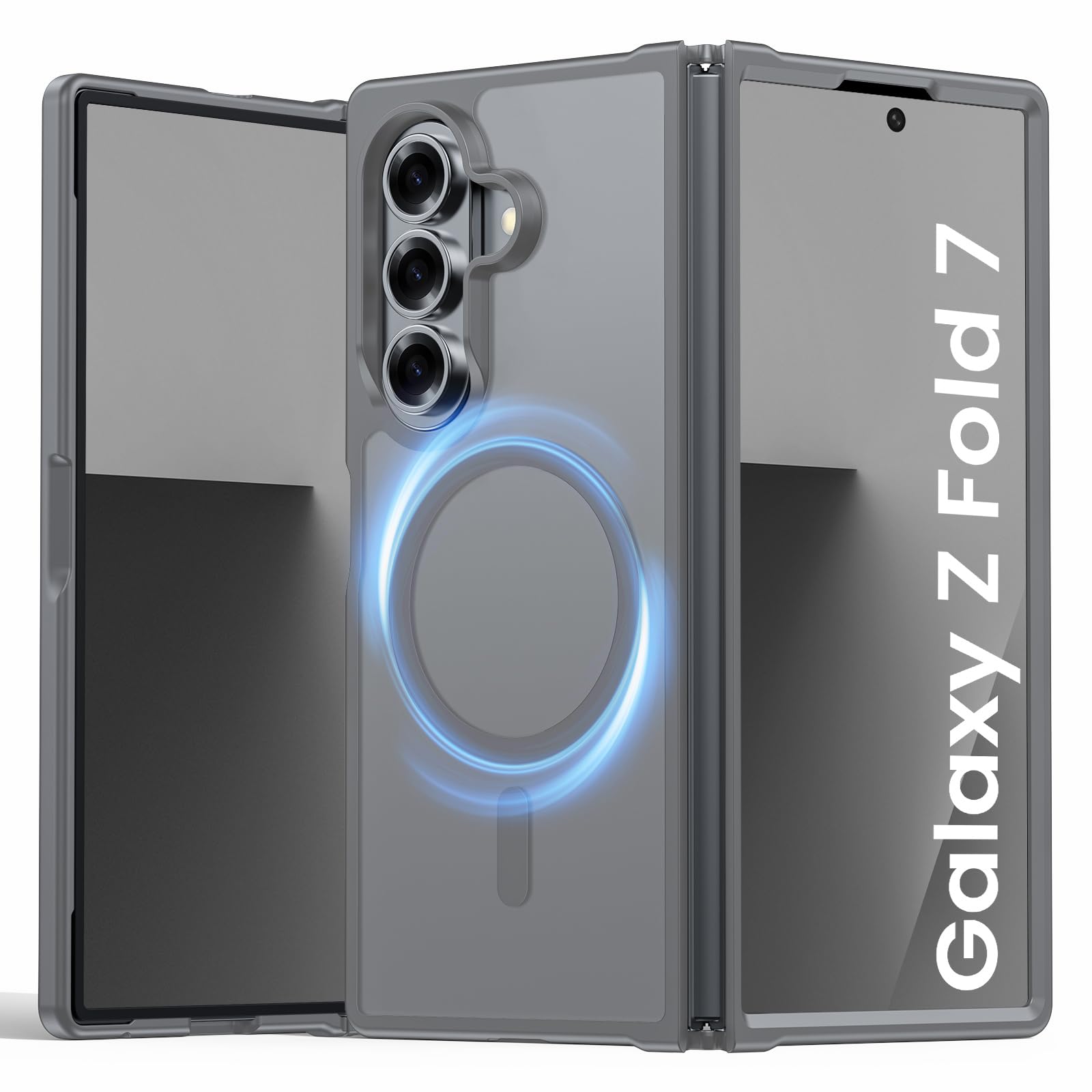 Photo 1 of **UNTESTED**
Vividarm Magnetic for Galaxy Z Fold 7 Case, Compatible with MagSafe [No Screen Protector] [Military-Grade Protection] Translucent Matte Shockproof Slim Phone Case for Samsung Z Fold 7 (Gray)