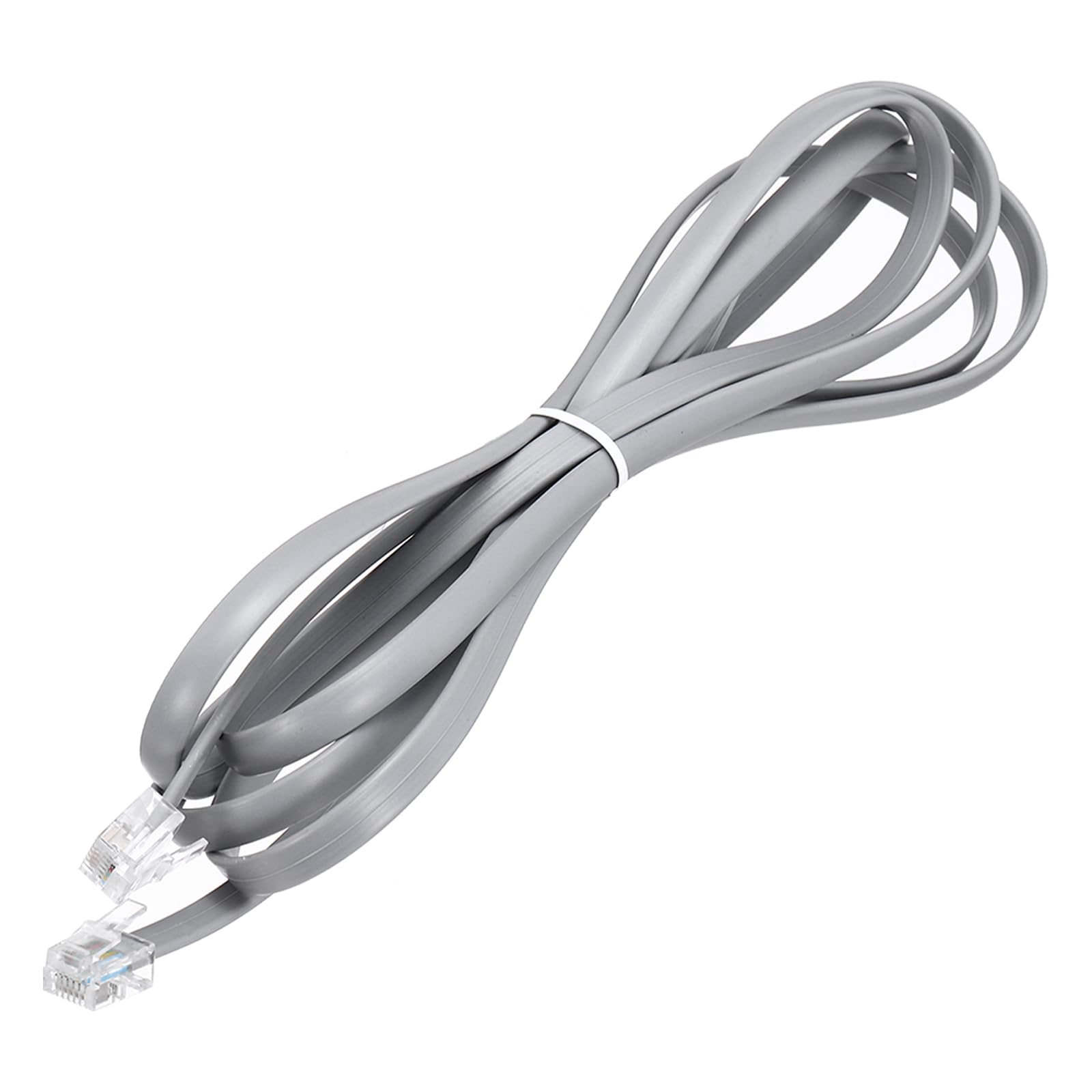 QUARKZMAN 1 opakowanie kabla telefonicznego, 6,6 stóp kabel telefoniczny RJ12 6P6C męski na męski prosty kabel połączeniowy do domu, biura, szary