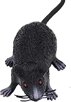 Vista 3 de Paquete de 3 ratas falsas, modelo de ratón realista, trucos de Halloween, bromas, utilería, juguete de PVC