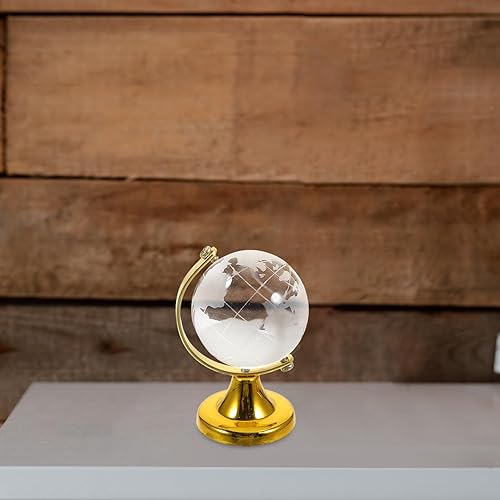 Miniatura 5 de Veemoon Decoración de cristales, decoración de mesa, decoración de escritorio de oficina, mini globo de cristal, globo del mundo de cristal, globo