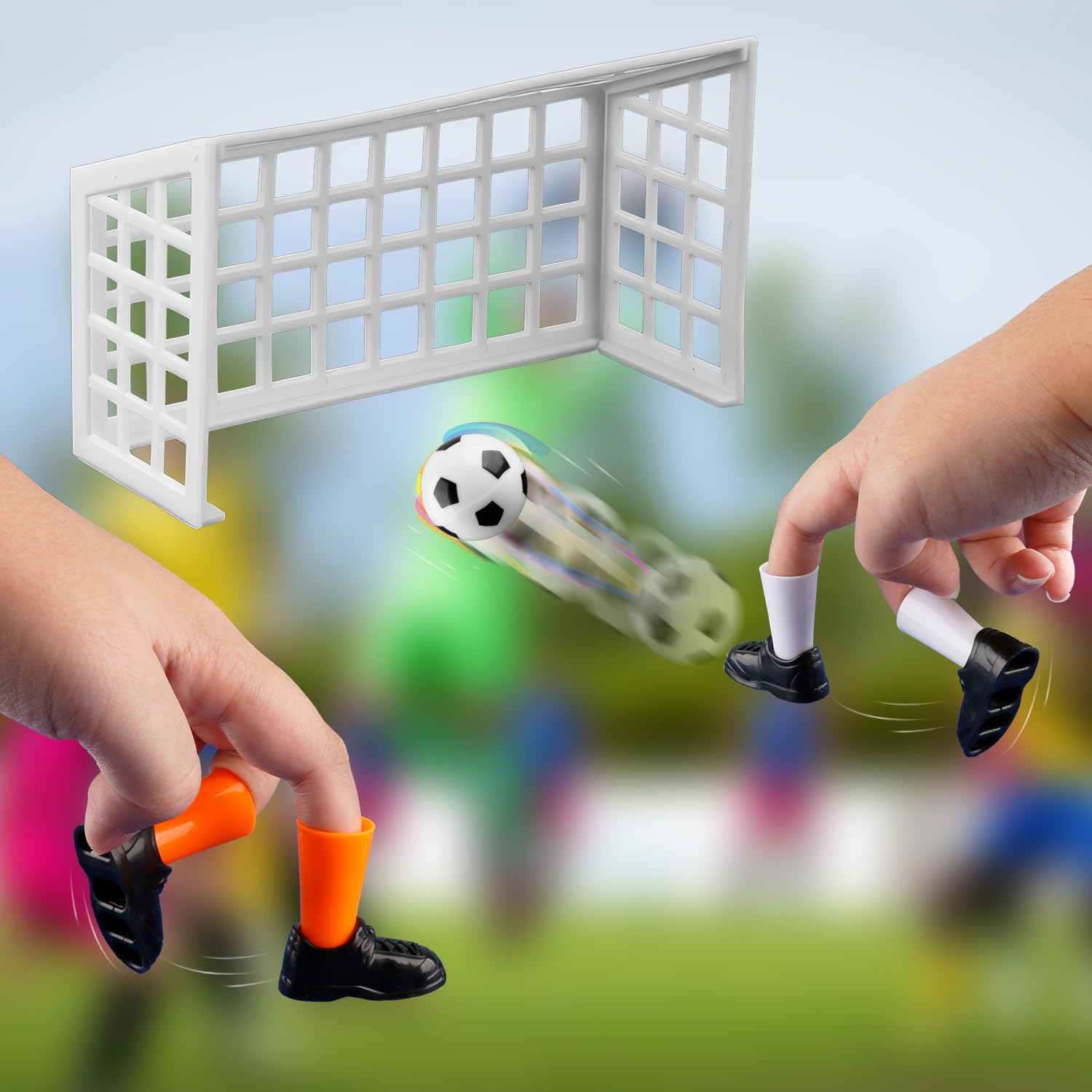 Tabanzhe 1 Set Finger Soccer Game,Mini Finger Football Tabletop Game with 2 Goals 1 mini footballs,Fun Desk Party Game for Fans Clubs and Home Play - Image 3