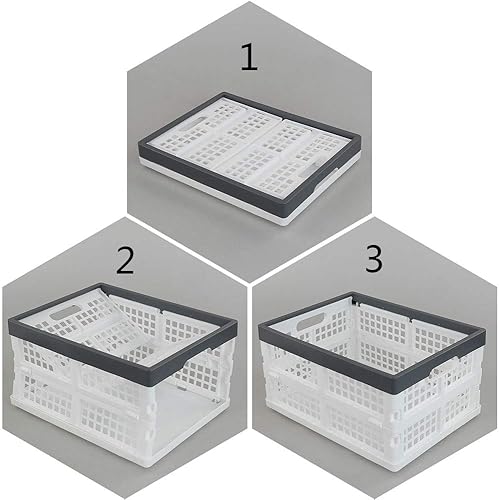 Miniatura 3 de Teyyvn Paquete de 4 cajas plegables para leche, contenedores apilables de plástico de 15 L