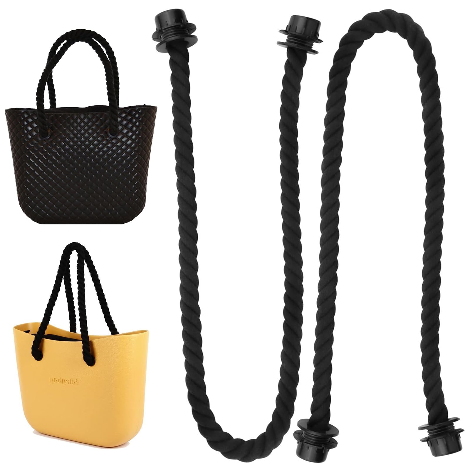 Homefantasy, O-bag, 2 stuks, O-tas handvat, voor Obag canvas Bag accessoires (65 cm, kaki