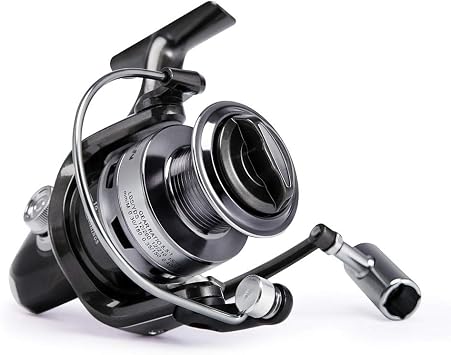 Reel Spinning Reel Wheel and Folding Handle Universal Front Brake Fishing Reel Full Metal Wire Cup Perfect for Freshwater Trout, Saltwater and Coast Fishing Color Black, Size AC5000