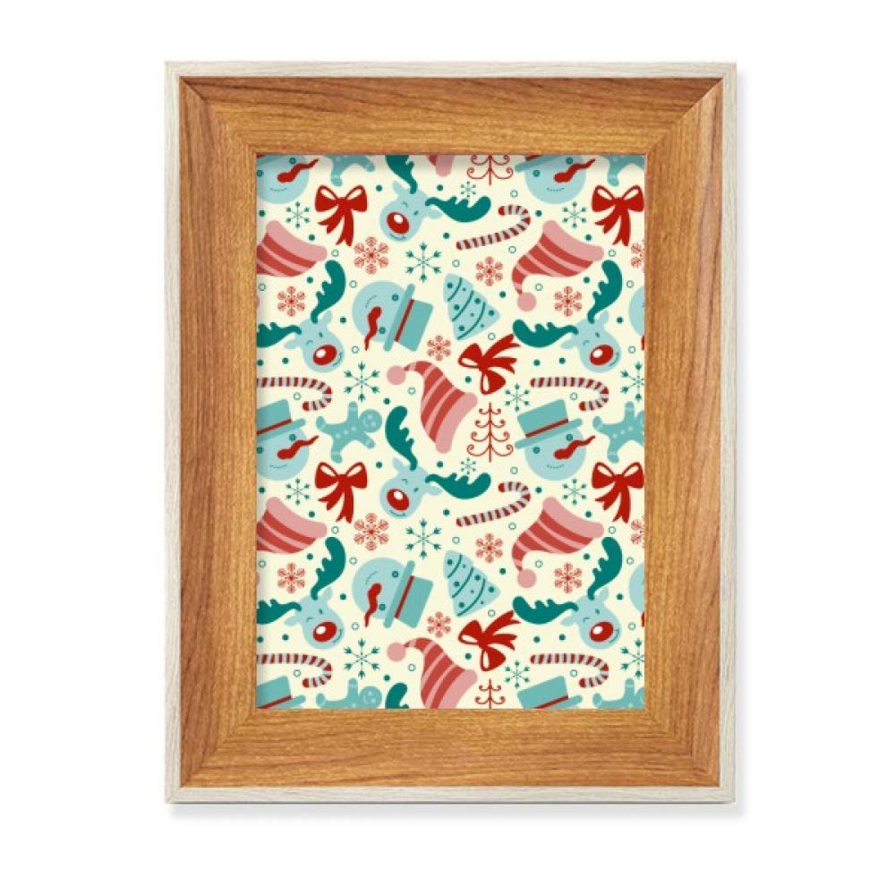 Cadre de photo bois avec peinture abstraite sapin de Noël pour bureau