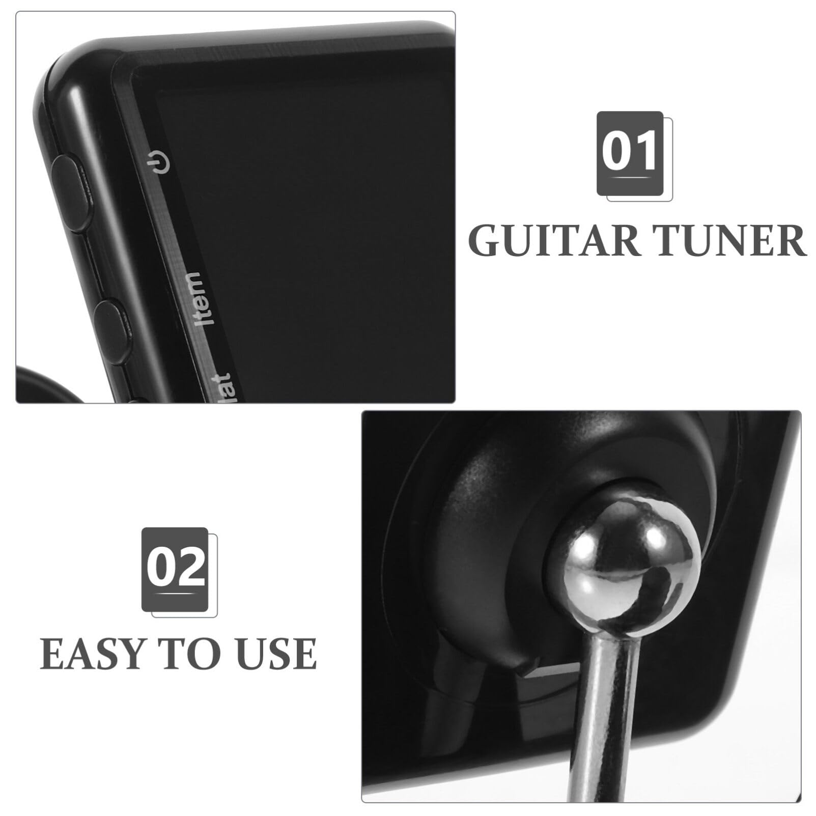 ibasenice 3stücke Akustischer Gitarren-stimmgerät Mit Wiederaufladbarem Clip Präzise Tuning-technologie Für Ukulele Bassgitarre Langlebig Einfach Zu Bedienen Mit -display