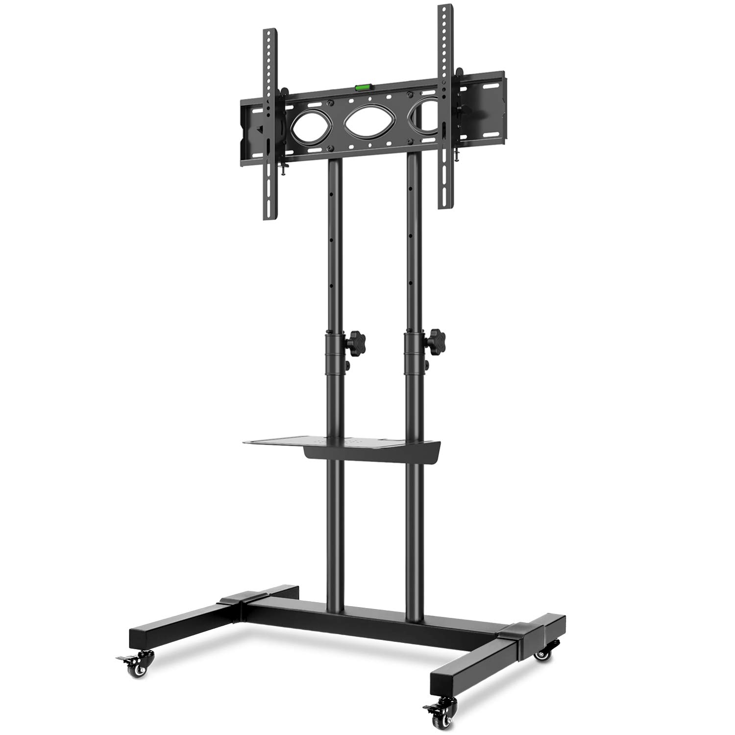 RFIVER Tall Mobile TV Stand on Wheels Castors for most 32"-80" Flat Curved TVs, Rolling TV Trolley, Height Adjustable TV Cart, max VESA 600x400mm Bracket
