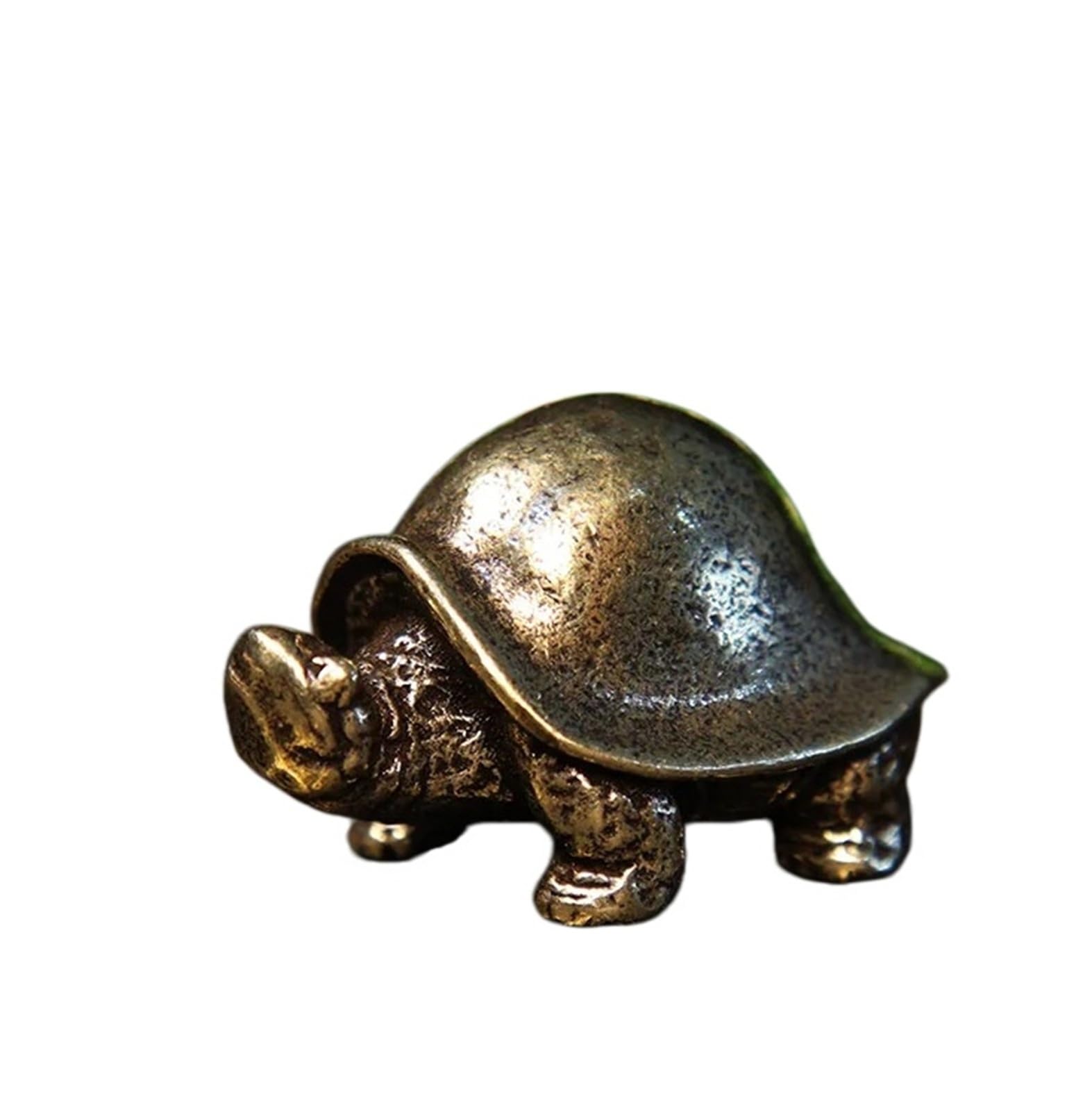 Huolimxun 2 PCS Copper Longevity Turtle Miniature Model Chinese Classical Lucky Desktop Decorations Retro Animal Ornaments