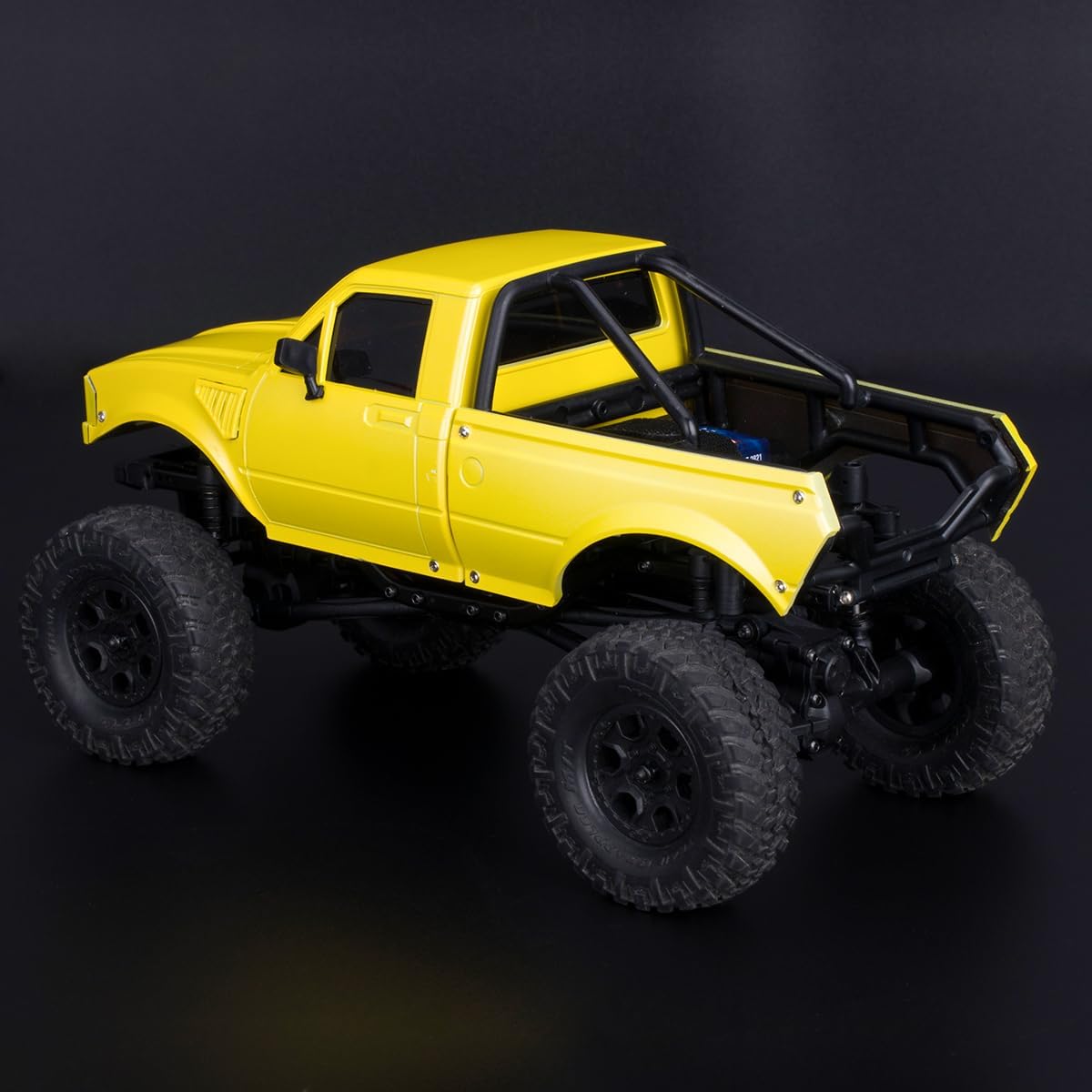 Pickup Hard Body Shell with Bed Rack 133mm Wheelbase for 1/24 RC Crawler Axial SCX24 C10 Bronco Jeep Wrangler Base Camp 4Runner Parts (Yellow)