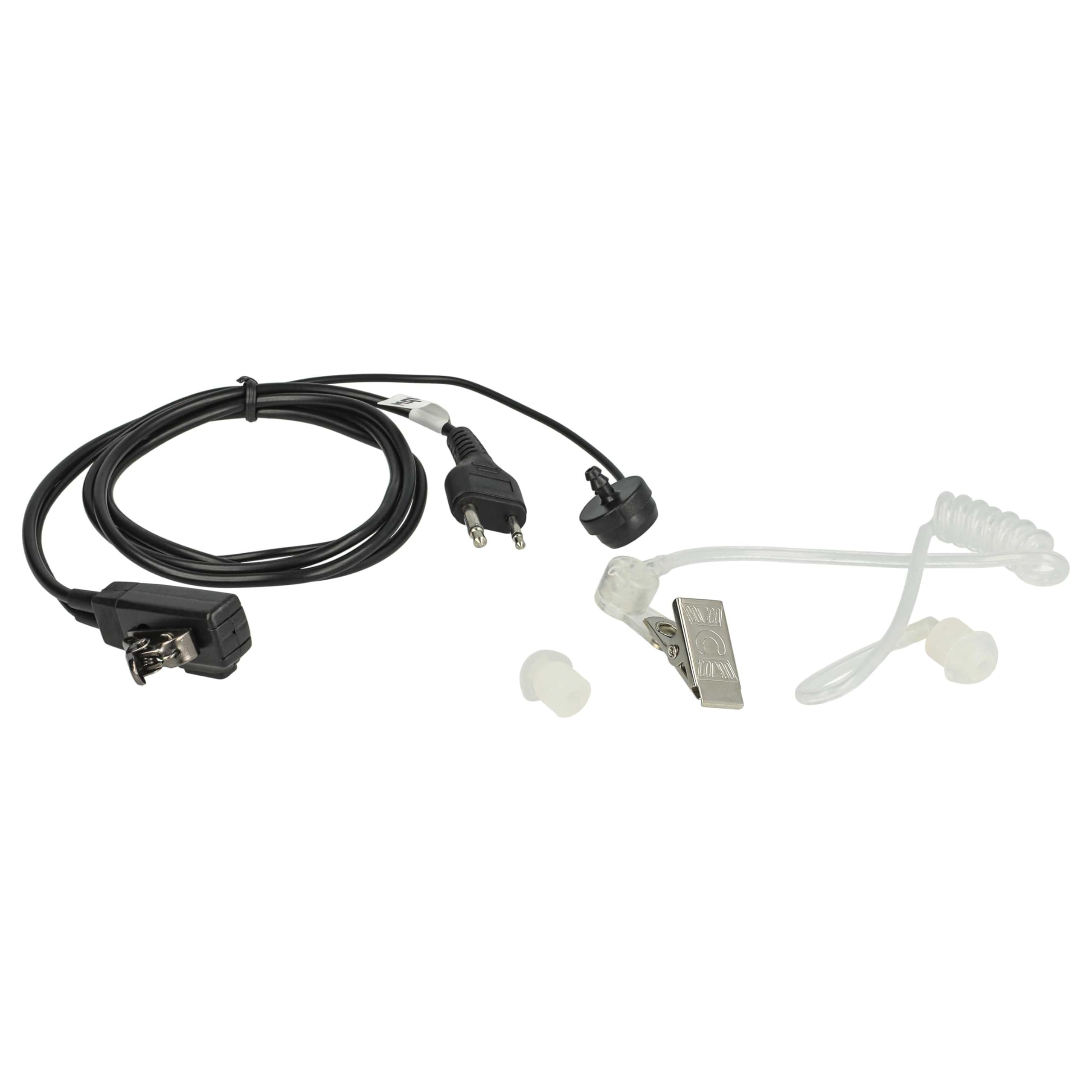 vhbw 10x zestaw słuchawkowy kompatybilny z Motorola MTX8250LS, MTX850, MTX8250, MTP810 EX radiotelefon - czarny, przezroczysty wąż akustyczny